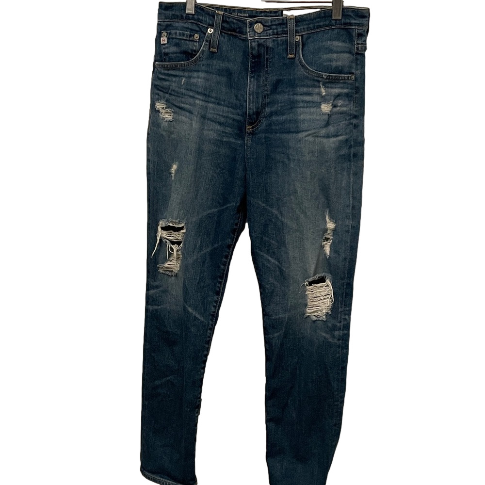 Adriano Goldschmidt Distressed Pheobe Vintage High Waisted Tapered Leg Size 30